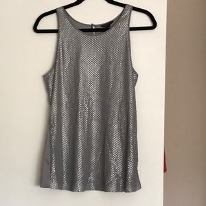 Silver/Gray flowy Banana Republic Sequin Top